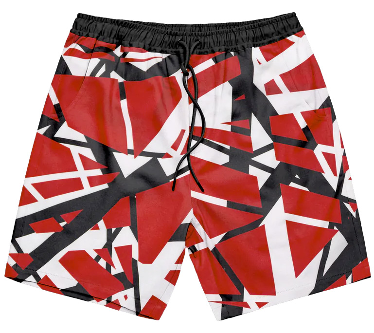 Red/White/Black Swim Shorts: Van Halen Store