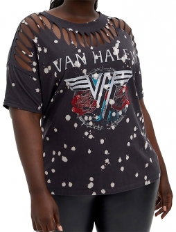 Washed & Slashed Roses Logo Tee